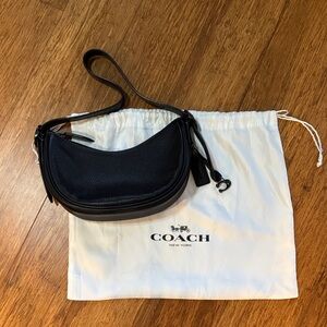 Coach Luna Black Pebbled Leather Shoulder Bag
